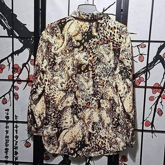 Jordan Vintage Lion Print Long Sleeve Shirt Size Large - Picture 10 of 10